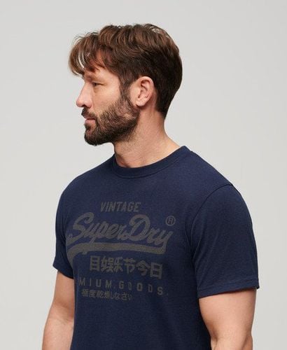 Men's Classic Heritage T-Shirt Navy / Navy Marl - Size: S - Superdry - Modalova