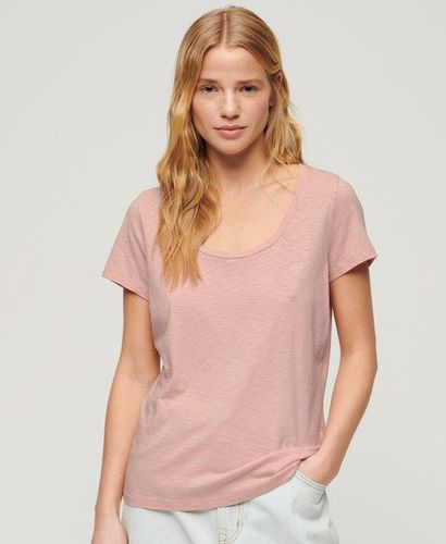 Women's Studios Scoop Neck T-Shirt Pink / Grey Pink - Size: 12 - Superdry - Modalova