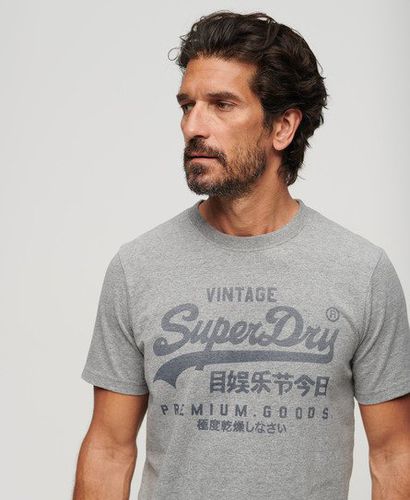 Men's Classic Heritage T-Shirt Grey / Ash Grey Marl - Size: Xxl - Superdry - Modalova