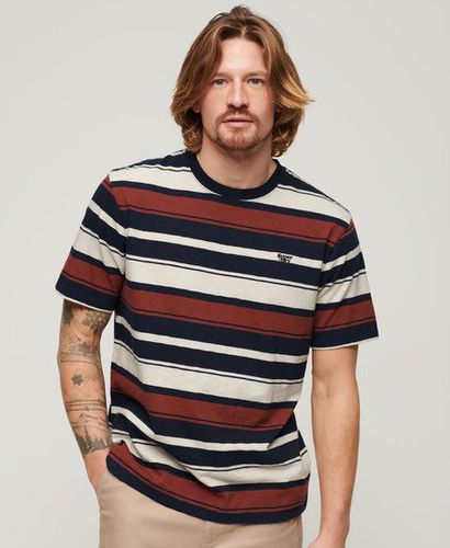 Men's Relaxed Stripe T-Shirt Navy / Navy Stripe - Size: L - Superdry - Modalova