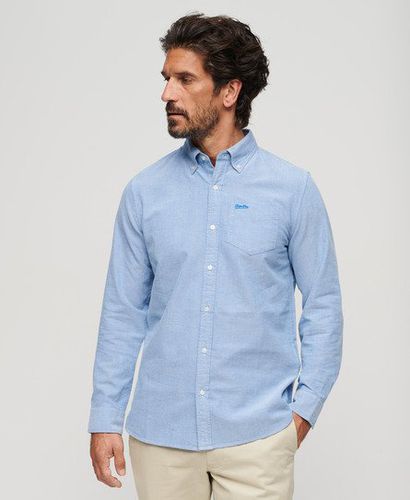 Men's Organic Cotton Long Sleeve Oxford Shirt / Royal - Size: M - Superdry - Modalova