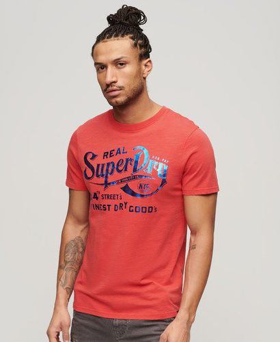 Men's Metallic Workwear Graphic T-Shirt Red / Soda Pop Red Slub - Size: XL - Superdry - Modalova