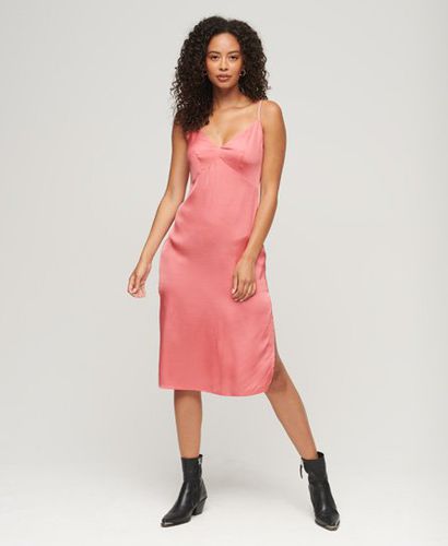 Ladies Classic Satin Cami Midi Dress, Pink, Size: 12 - Superdry - Modalova