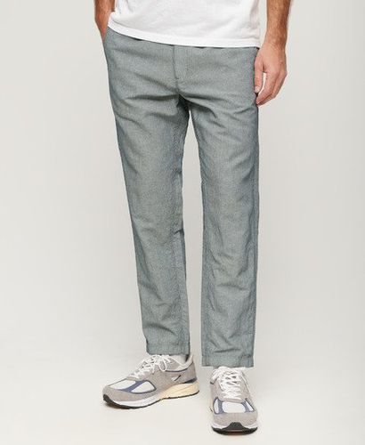 Men's Drawstring Linen Trousers Navy / Navy Stripe - Size: M - Superdry - Modalova