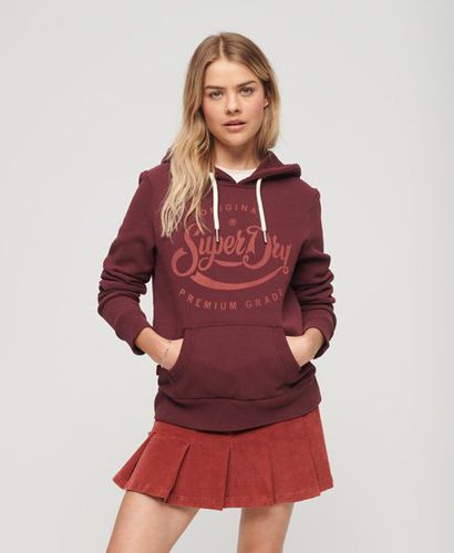 Women's Archive Script Graphic Hoodie Purple / Port Red - Size: 8 - Superdry - Modalova