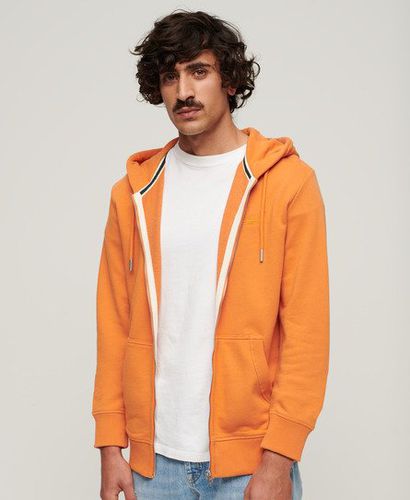 Men's Essential Logo Zip Hoodie Orange / Mojave Orange - Size: L - Superdry - Modalova