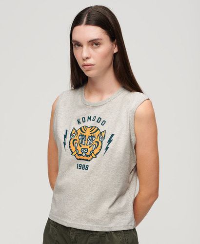 X Komodo Ladies Slim Fit Graphic Print Tiger Vest Top, , Size: 14 - Superdry - Modalova