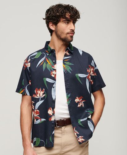 Men's Short Sleeve Hawaiian Shirt / Dark Hawaiian - Size: L - Superdry - Modalova