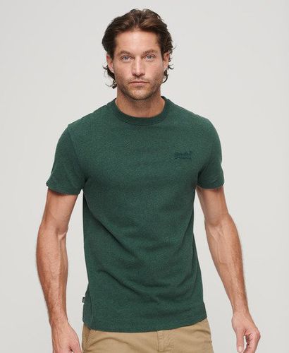 Men's Organic Cotton Essential Logo T-Shirt Green / Buck Green Marl - Size: XL - Superdry - Modalova