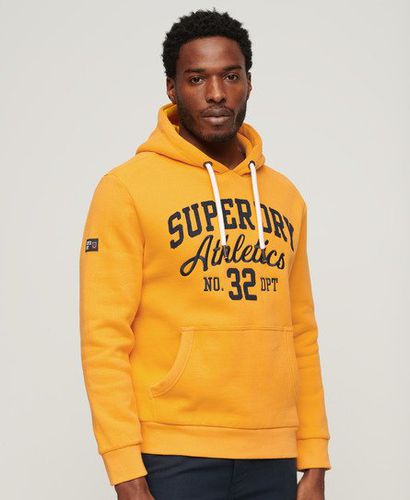 Mens Classic Embroidered Logo Athletic Script Graphic Hoodie, Yellow, Size: M - Superdry - Modalova