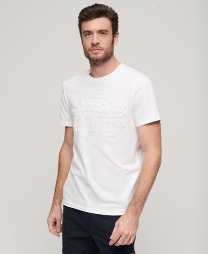 Men's Embossed Vintage Logo T-Shirt White / Optic - Size: M - Superdry - Modalova