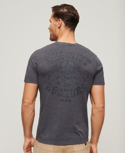 Men's Retro Rocker Graphic T-Shirt Grey / Charcoal Grey - Size: M - Superdry - Modalova