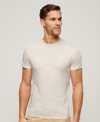 Men's Organic Cotton Essential Logo Embroidered T-Shirt / White Sand - Size: Xxl - Superdry - Modalova