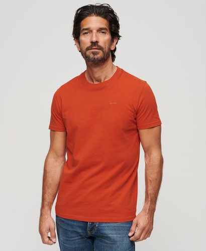 Men's Logo Print Organic Cotton Essential Small T-Shirt, Orange, Size: S - Superdry - Modalova