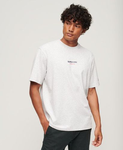 Men's Logo Print Oversized T-Shirt Light Grey / Cadet Grey Marl - Size: M - Superdry - Modalova