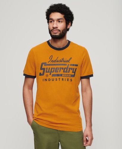 Men's Ringer Workwear Graphic T-Shirt Brown / Heritage Ochre Brown/Eclipse Navy - Size: L - Superdry - Modalova