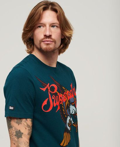 Herren T-Shirt mit Tattoo-Schriftzug - Größe: L - Superdry - Modalova