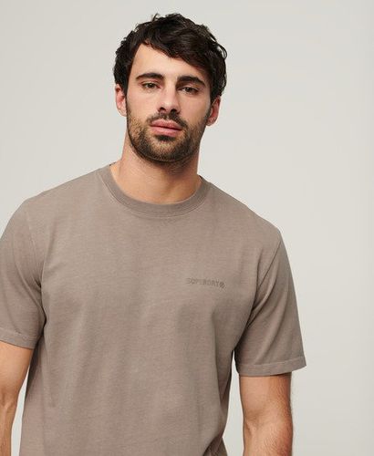 Men's Overdyed Logo Loose T-Shirt Beige / Deep Beige Slub - Size: M - Superdry - Modalova