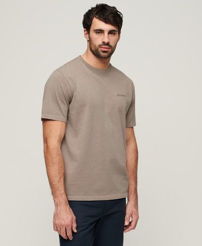Men's Overdyed Logo Loose T-Shirt Beige / Deep Beige Slub - Size: XL - Superdry - Modalova