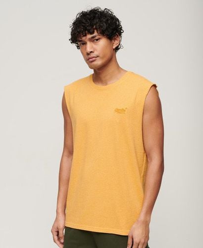 Mens Classic Organic Cotton Essential Logo Tank Top, Yellow, Size: M - Superdry - Modalova