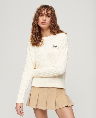 Damen Vintage-Pullover mit überschnittenen Schultern und Zopfmuster - Größe: 40 - Superdry - Modalova