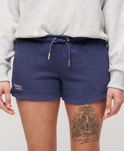 Ladies Slim Fit Embroidered Logo Essential Shorts, Navy Blue, Size: 14 - Superdry - Modalova