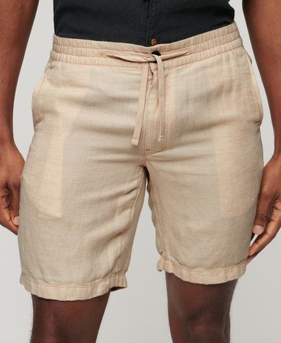 Men's Drawstring Linen Shorts Brown / Stone Grey - Size: S - Superdry - Modalova