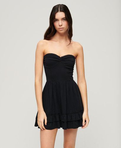 Women's 50s Lace Bandeau Mini Dress Black - Size: 12 - Superdry - Modalova