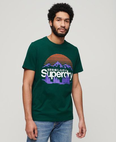 Men's Great Outdoors Graphic T-Shirt Green / Dark Pine Green - Size: S - Superdry - Modalova