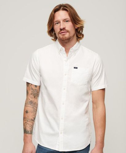 Men's Oxford Short Sleeve Shirt White / Optic - Size: M - Superdry - Modalova