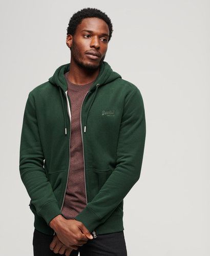Men's Mens Classic Logo Embroidered Essential Zip Hoodie, Green, Size: M - Superdry - Modalova
