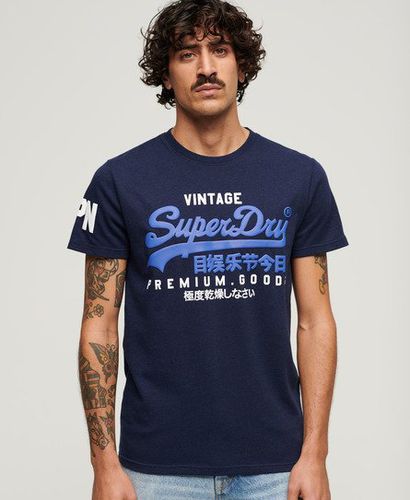 Men's Organic Cotton Vintage Logo T-Shirt / Midnight Blue Grit - Size: S - Superdry - Modalova