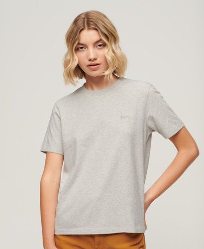 Women's Organic Cotton Vintage Logo Embroidered T-Shirt / Glacier Grey Marl - Size: 10 - Superdry - Modalova