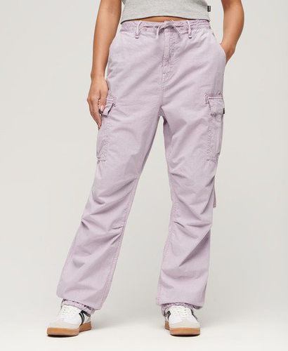 Women's Low Rise Parachute Cargo Pants Purple / Soft Lilac - Size: 30/30 - Superdry - Modalova