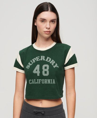 Women's Athletic Essentials Graphic Ringer T-Shirt / Enamel - Size: 12 - Superdry - Modalova