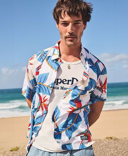 Men's Hawaiian Shirt White / Optic Paradise - Size: M - Superdry - Modalova