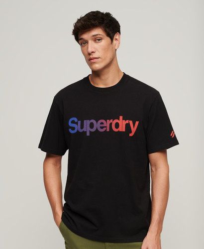 Men's Core Logo Loose T-Shirt Black / Black Fade - Size: M - Superdry - Modalova
