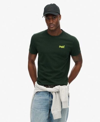 Men's Organic Cotton Essential Logo T-Shirt Green / Forest Green/Fluro Yellow - Size: M - Superdry - Modalova