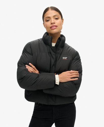 Women's Sports Puffer Cropped Jacket Black - Size: 14 - Superdry - Modalova