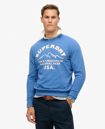 Men's Outdoors Graphic Crew Neck Sweatshirt, Blue, Size: S - Superdry - Modalova