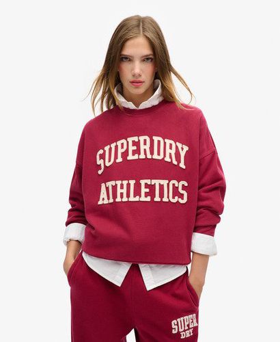 Women's Athletic Essentials Oversized Applique Crew Jumper Red / Bordeaux Red - Size: 16 - Superdry - Modalova
