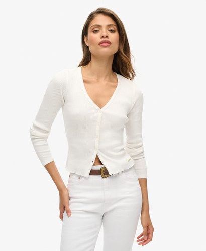 Women's Essential Button Through Long Sleeve Top White / Off White - Size: 14-16 - Superdry - Modalova