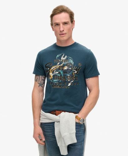 Men's Tokyo Graphic Crew Neck T-Shirt, Blue, Size: XXL - Superdry - Modalova