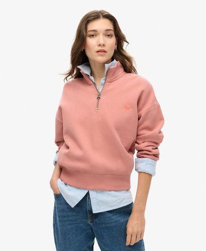 Women's Essential Half Zip Sweatshirt Pink / Ash Rose - Size: 8 - Superdry - Modalova