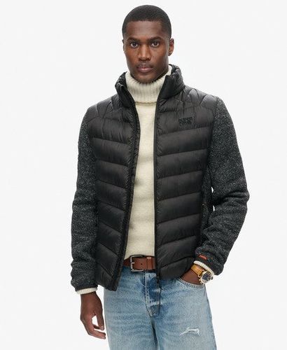 Men's Storm Knitted Hybrid Padded Jacket Black - Size: S - Superdry - Modalova