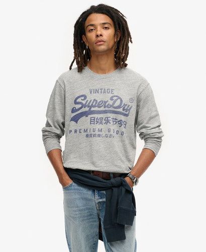 Men's Classic Graphic Long-Sleeved Top Grey / Athletic Grey Marl - Size: S - Superdry - Modalova