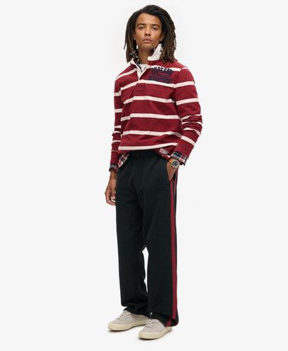 Men's Essential Logo Straight Joggers Black / Black/Rich Burgundy - Size: L - Superdry - Modalova