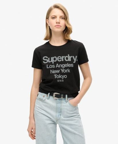 Damen Figurbetontes Core Logo City T-Shirt Bedruckt, Größe: 44 - Superdry - Modalova