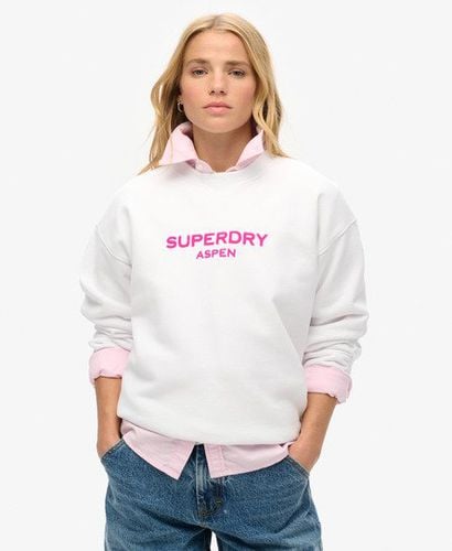 Women's Sport Luxe Loose Crew Sweatshirt White / Brilliant White - Size: 8 - Superdry - Modalova