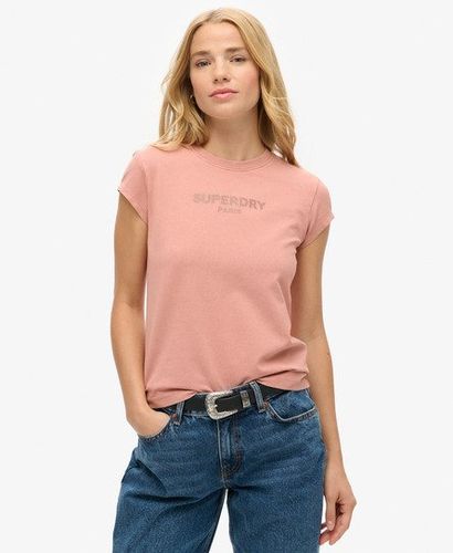 Women's Sport Luxe Graphic Cap Sleeved T-Shirt Pink / Ash Rose - Size: 8 - Superdry - Modalova